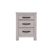 Brushed White Coastal Bedside Table with Storage - Florida 3 Drawer Design