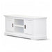 Timeless Brushed White Entertainment Stand with Coastal Design Elegance