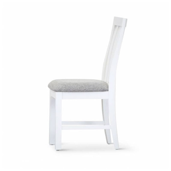 Chic Coastal Design White Fabric Dining Chair for Elegant Home Decor