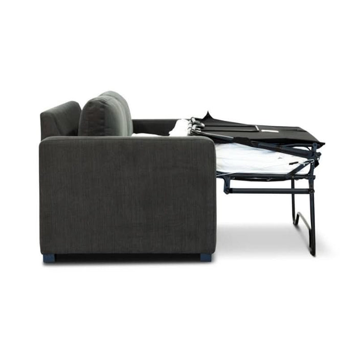 Contemporary Wilson Queen Sofa Bed with Memory Foam Mattress in Trendy Charcoal