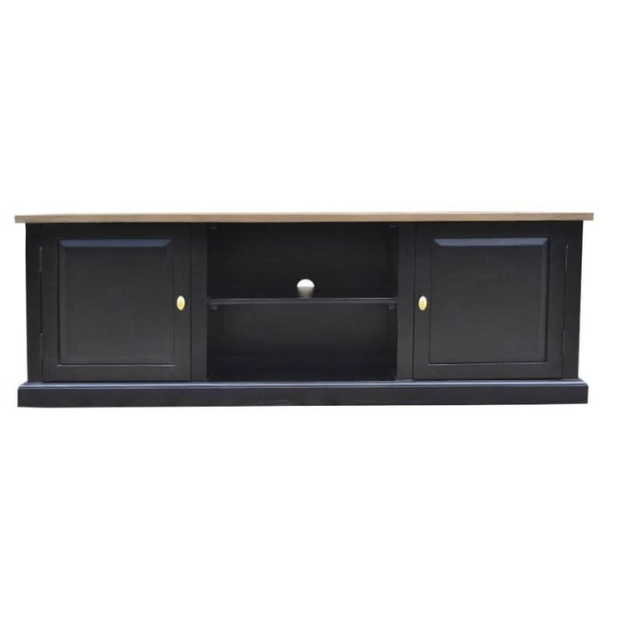 Stunning Velino Oak & Black TV Unit with Artisan-Crafted Details