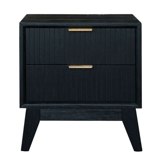 Elegant Ella 2-Drawer Bedside in Sophisticated Brushed Black