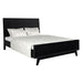 Sleek Ella King Bed Featuring Brushed Black Finish and Gold Accents