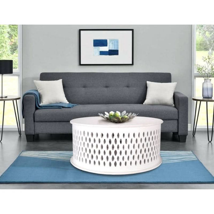 Chic White Lumina Mosaic Mango Wood Table for Stylish Interiors