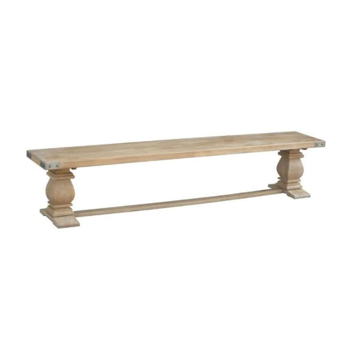 Rustic Rendezvous Bench: A Fusion of Elegance and Strength in Honey Wash