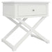 Side Table – Opulent X-Leg Design in Pristine White