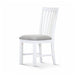 Premium Brushed White Acacia and MDF Coastal Dining Chair with Polyester Seat