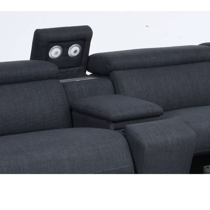 Experience Unmatched Comfort with the Blake Deep Gray Corner Lounger, Featuring USB and Lighting