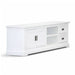 Functional White Coastal TV Stand - Breezy View with Metal Handles