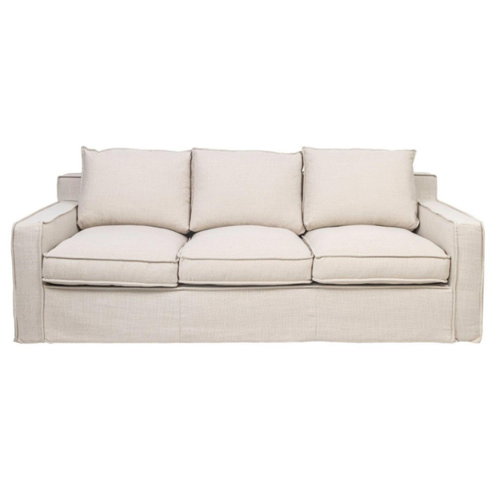 Logan Haven: Stone-Colored 3-Seater Lounge – Where Timeless Elegance Meets Absolute Comfort