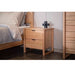 Rustic Perisher Bedside Table with Natural Messmate Wood and Metal Handles