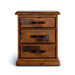 Elegant Jamaica Brownwood Bedside Table with Three Drawers in Timeless Pine Design