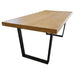 Elegant Natural Elm Grande Dining Table with Durable Metal Base