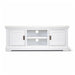 Contemporary White Coastal TV Stand Featuring Ample Organizational Space