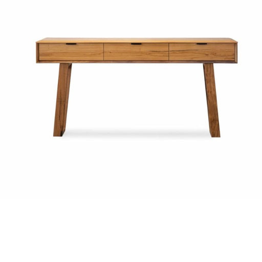 Galway Elegance Console Table with 3 Drawers in Natural Marri Wood for Sophisticated Interiors