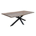 Industrial Chic Elba Dining Table with Natural Wood Finish and Black Steel Legs