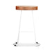 White Metal and Timber Tractor Stool with Rustic Appeal