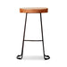 Authentic Tractor Seat Barstool with Black Metallic Base and Wood Seat