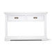 Elegant Brushed White Coastal Console Table with 2 Drawers - Seashore Serenity Collection