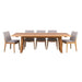 Classic and Modern Galway Dining Table Set with 8 Pewter Boca Leather Chairs