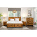 Rustic Oak Queen Bed Set with Tallboy & Bedside Tables - Solid NZ Pine