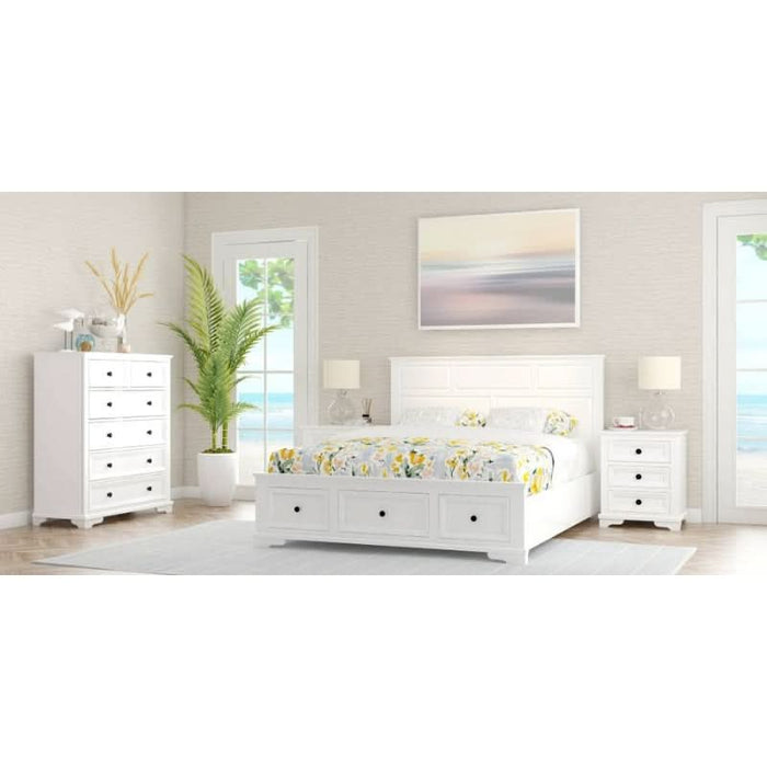 Vienna Coastal Elegance Bedroom Suite - Queen Bed, Tallboy & Bedside Set MkII