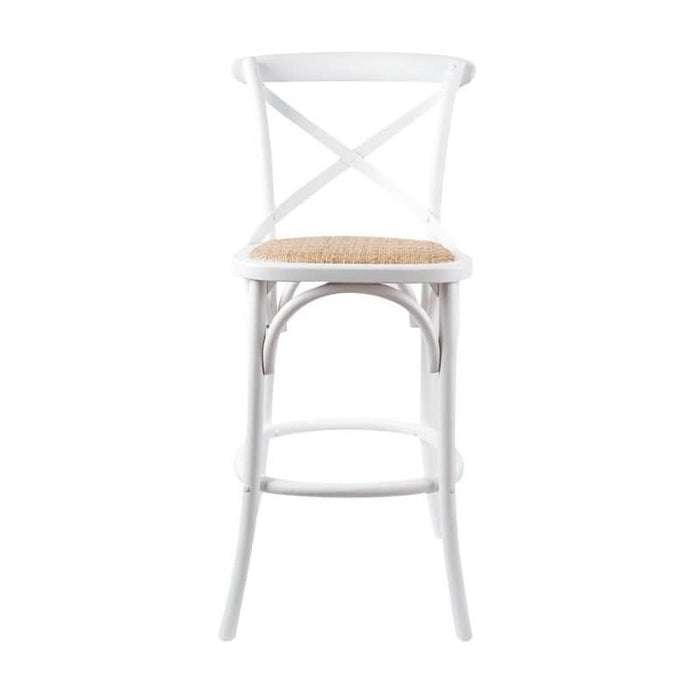 Sleek White Cafe Bar Stool with Timeless Design and Modern Comfort