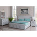 Luxurious Florida Queen Bed Set with Dresser, Mirror, and Bedsides in Brushed White Finish