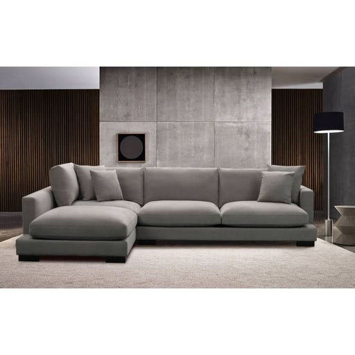 Luxurious Light Grey Zenith Comfort Haven Sofa with LHF Chaise – Deep Seating Elegance