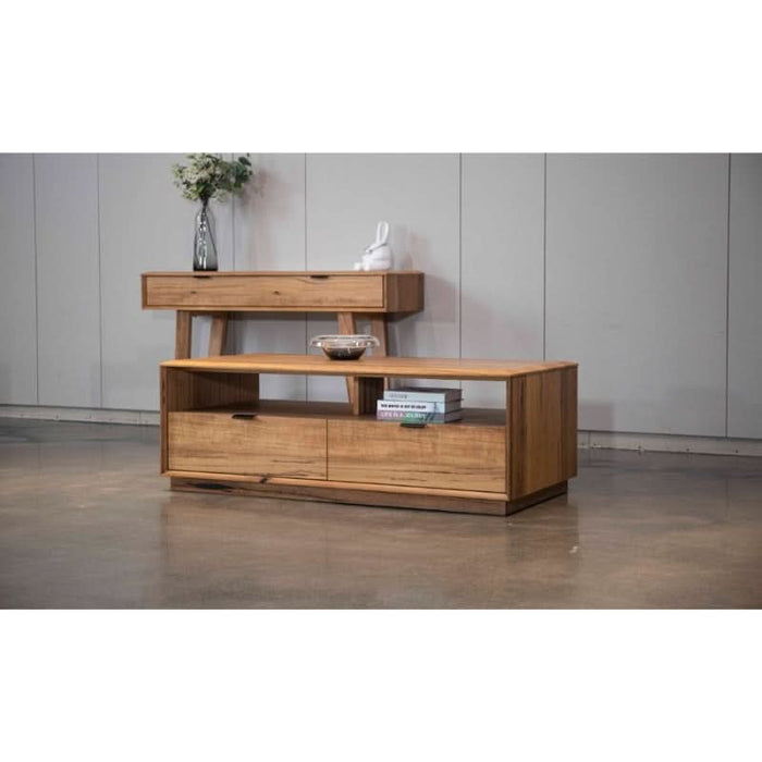 Elegant Galway Natural Marri Wood Coffee Table with Storage Drawers