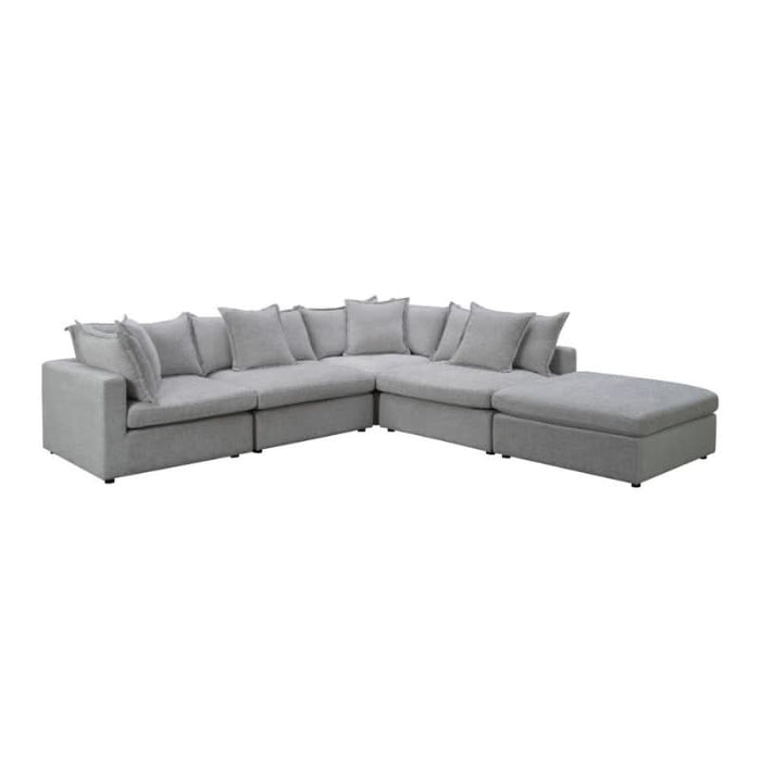 Introducing the Carolina Corner Lounge Suite with Ottoman in Stunning Silver