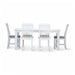 Elegant White Acacia Coastal Dining Set with Six Chairs for Contemporary Homes