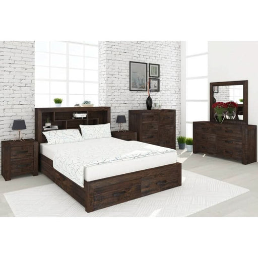 Sedona Grey Stone Elegance Suite: Queen Bed, Dresser, Mirror & Bedside Ensemble