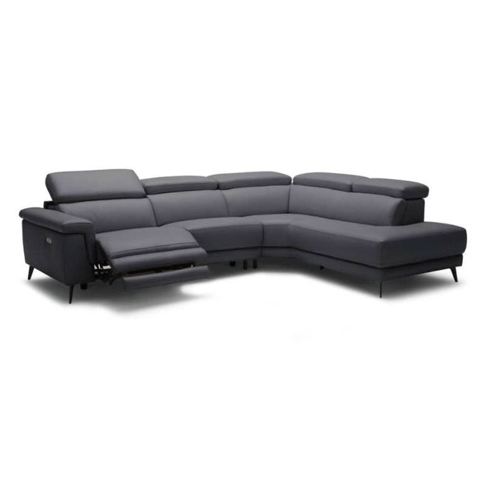 Leather 2-Seater Lounge with Right-Hand Chaise