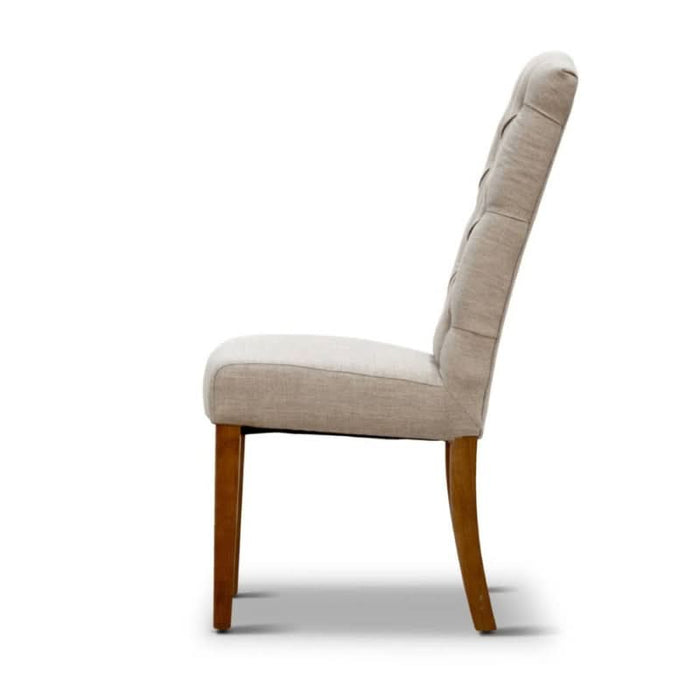 Versatile Beige Linen Felice Charme Chair for Elegant Dining Spaces