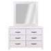 Elegant Coastal White Dresser and Matching Mirror Set for Bedroom