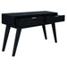 Majestic Gateway Ella Collection: 2-Drawer Brushed Black Console Table with Gold Handles