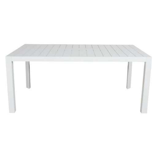 Elegant Icaria White Aluminium Table for Luxe Outdoor Dining Ambience