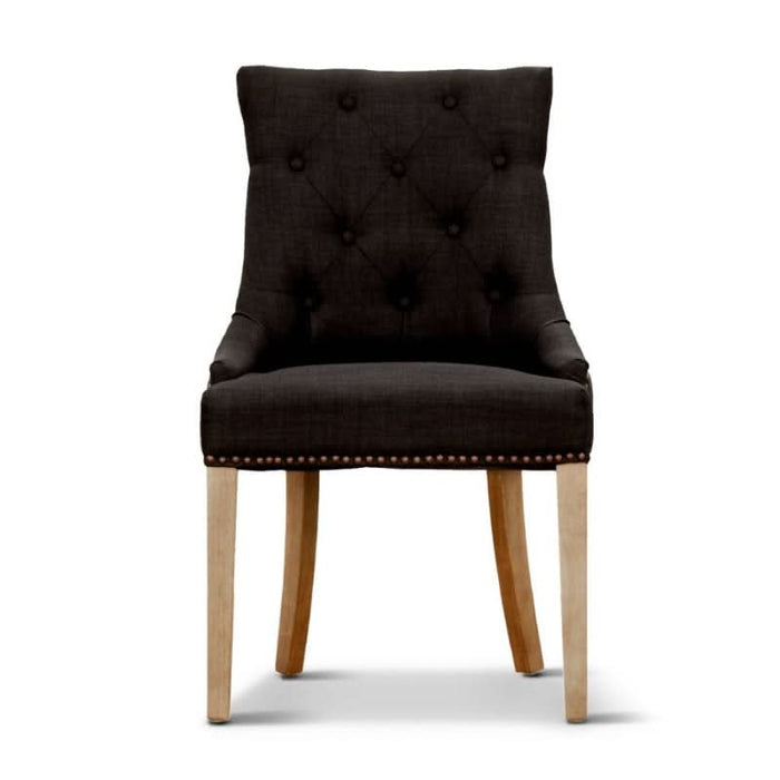 Sophisticated Monte Noir Chair with Luxurious Linen Seating