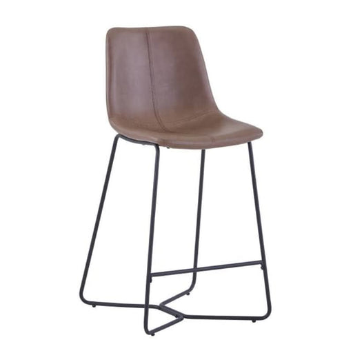 Elevate Your Space: Stanwell Deluxe Bar Chair - Rich Brown with Sleek Metal Legs