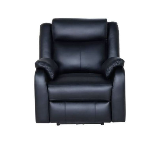 Pinnacle Black Leather Power Recliner with USB Port for Modern Living"