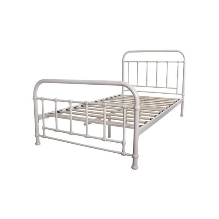 Luxurious White Metal Akira King Single Bed – Sleek Design for Timeless Elegance