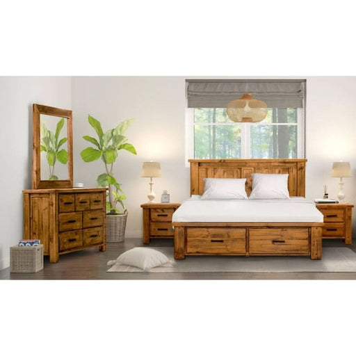 Elegant Rustic Dreams - Outback Queen Bedroom Ensemble with Dresser & Mirror