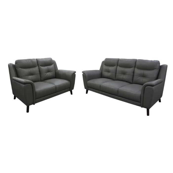 Elevate Your Home with the Georgia 2-Seater & 3-Seater Lounge Set in Sleek Gunmetal