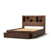 Elegant Solid Pine Sedona Queen Bed in Grey Stone with Functional Underbed Storage