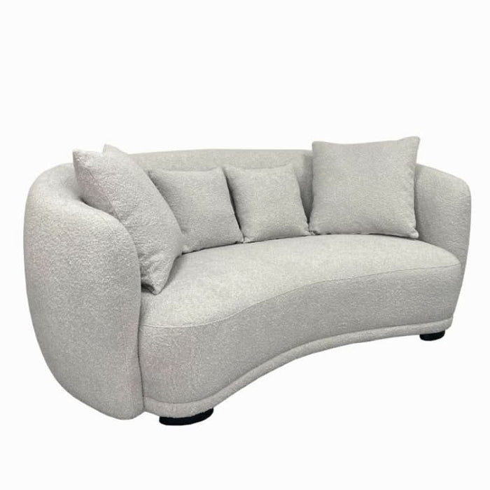 Modern Ibiza Bouclé Upholstered 2.5 Seater Light Grey Sofa with Extra Comfort