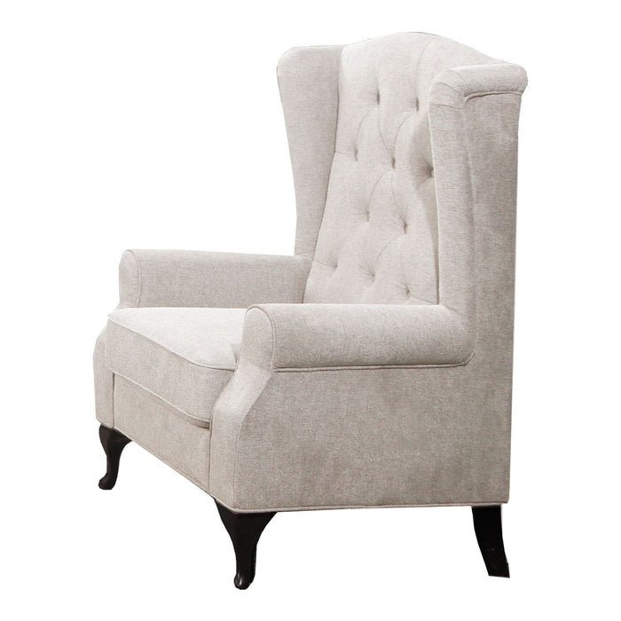 Taegon Regal: Luxurious Chesterfield Wing Chair Beige - Shopica Pty Ltd