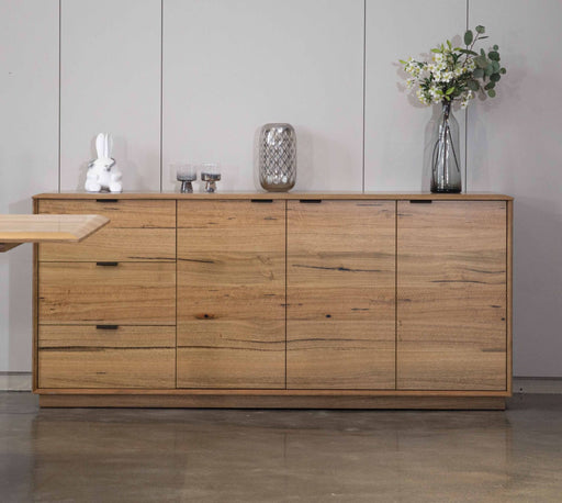 Galway Grandeur: 180cm Solid Marri Wood Buffet with 3 Door 3 Drawer Natural - Shopica Pty Ltd