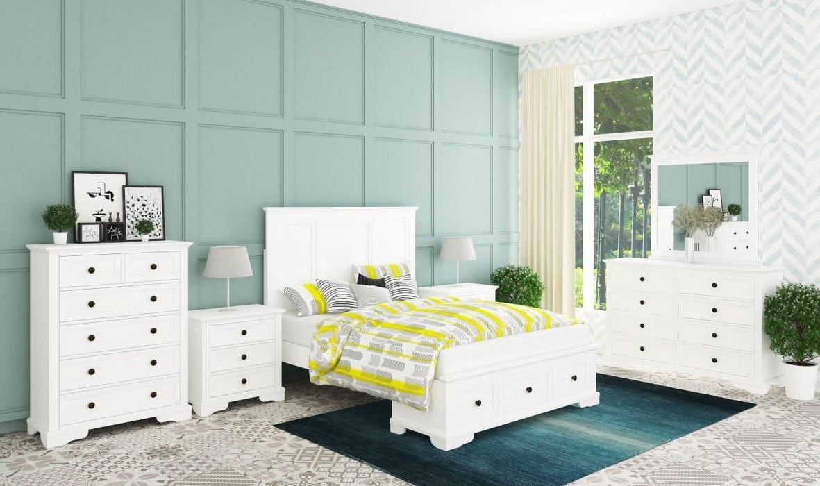 Sala Dresser Acacia Bedside with Deluxe Storage White-Mkii - Shopica Pty Ltd