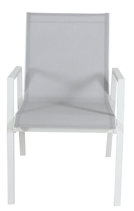 White Chic: Icaria 7 Pie Outdoor Dining Ensemble - Sleek Table & Chair Set - Shopica Pty Ltd